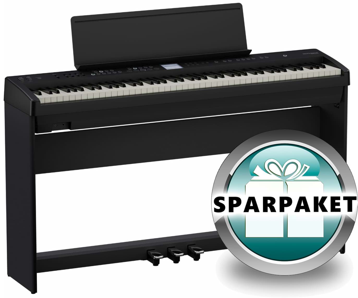 Roland FP-E50 BK Digitalpiano mit Arranger Schwarz - Sparpaket